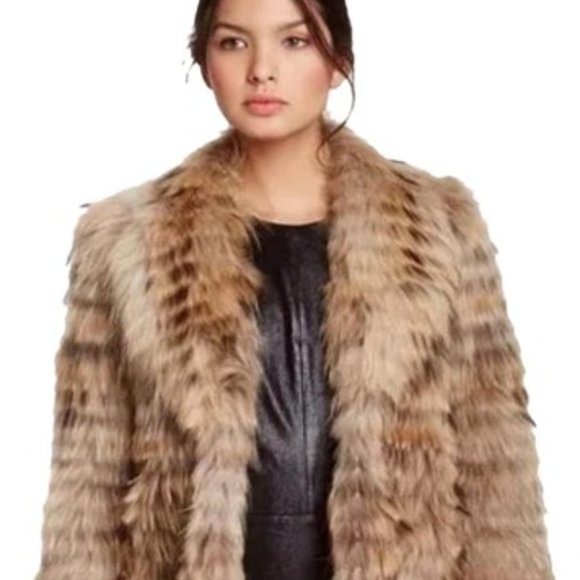 NWT Alice + Olivia 100% Asiatic Raccon Fur Coat - Picture 2 of 16